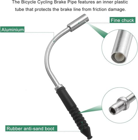 HARFINGTON 4set Bike Brake Noodle Cable Kit Aluminum Bicycle V Brake Pipe with Rubber Boots for Mountain MTB Bikes Cycling Cable Housing, Silver in Saudi Arabia
