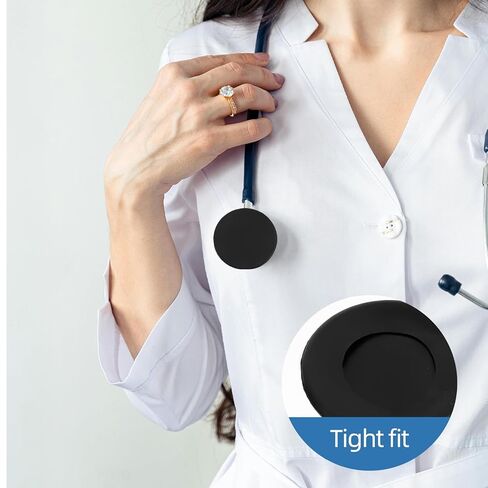 20Pcs Silicone Stethoscope Diaphragm Covers: Soft Replacement Chestpiece Protector & Bell Head Cover Spare Parts, Black in Saudi Arabia