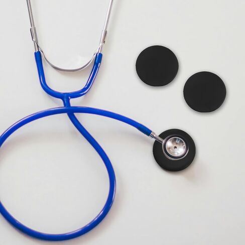 20Pcs Silicone Stethoscope Diaphragm Covers: Soft Replacement Chestpiece Protector & Bell Head Cover Spare Parts, Black in Saudi Arabia