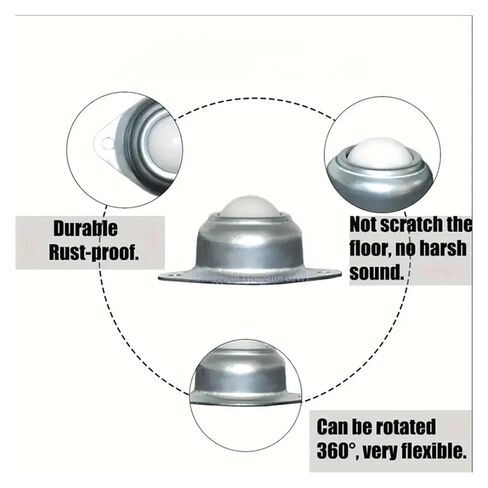 Ball Casters 6 Piece Metal Steel Swivel Ball Caster with Universal Eye and Nylon for Furniture Storage Bins Kitchen in Saudi Arabia