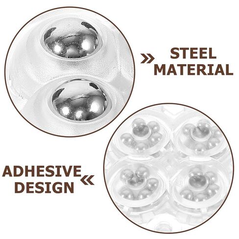 4pcs Adhesive Swivel Ball Bearing Caster Wheels for Trash Bin Storage Box, Mini Self-Stick Heavy Duty Rollers for Furniture and Small Appliance Mobility in Saudi Arabia