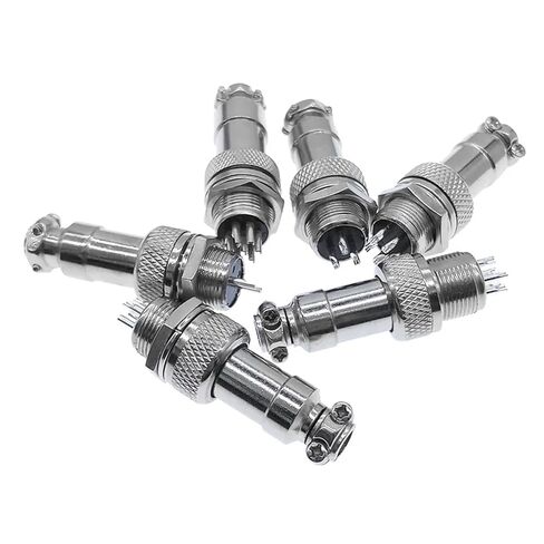 10PCS Metal Connector GX12 Panel Circular Socket 2pin 3Pin 4Pin 5Pin 6Pin 7Pin 5A 125v M12(7Pin Rubber cap10PCS) in Saudi Arabia