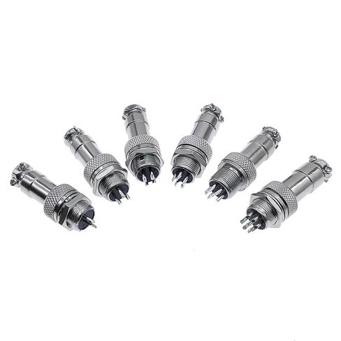 10PCS Metal Connector GX12 Panel Circular Socket 2pin 3Pin 4Pin 5Pin 6Pin 7Pin 5A 125v M12(7Pin Rubber cap10PCS) in Saudi Arabia