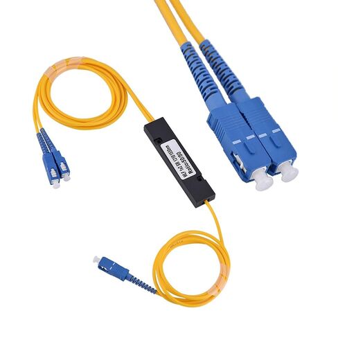 فاصل ألياف بصرية 1 × 2 SC، مقسم الطول الموجي PLC أحادي الوضع 1310 نانومتر 1550 نانومتر مع فقدان إدخال منخفض لتركيب شبكة FTTH FTTX وتوصيل الألياف البصرية in Saudi Arabia