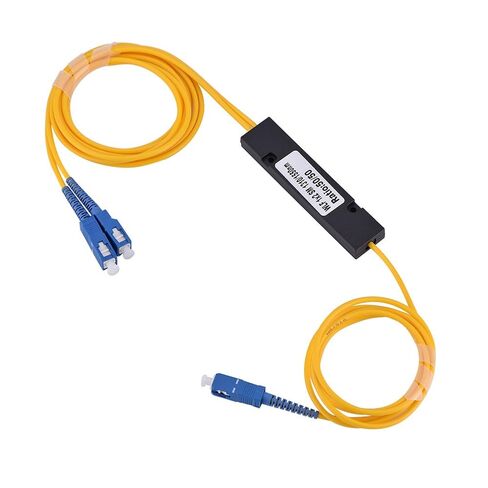 فاصل ألياف بصرية 1 × 2 SC، مقسم الطول الموجي PLC أحادي الوضع 1310 نانومتر 1550 نانومتر مع فقدان إدخال منخفض لتركيب شبكة FTTH FTTX وتوصيل الألياف البصرية in Saudi Arabia