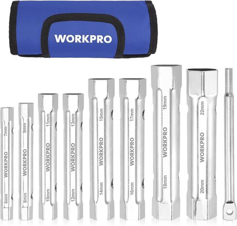 مجموعة مفاتيح مقبس صمام الدش المكونة من 9 قطع من WORKPRO مع مقبض شريط، لإزالة صمامات الحوض والدش في الحمام، وإصلاحات السباكة المنزلية، مزدوجة الأطراف، وتتضمن حقيبة تخزين in Kuwait