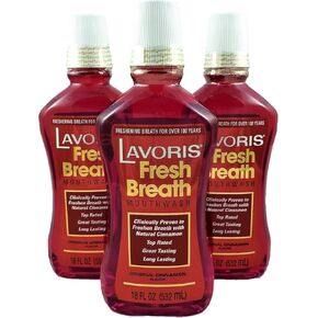 Cinnamon Original Lavoris Mouthwash Larger Size - 3 Pack of 18 oz Bottles (54 oz. Total) (6) in Kuwait