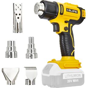 Cordless Heat Gun for DeWALT 20v Battery,Lithium Hot Air Gun, 5 Nozzle Attachments,2-Temp Setting Max 1022°F(550°C),Heat Gun for Shrink Wrapping, Tube Bending (Tool Only, NO Battery) in Saudi Arabia