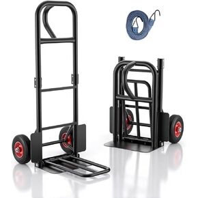 Heavy Duty Hand Truck 600 LB Capacity, Steel 2 Wheel Dolly with Solid Rubber Tires, Detachable Hand Cart for Moving Appliances, Furniture, Warehouse, Industrial, Home Use in Saudi Arabia