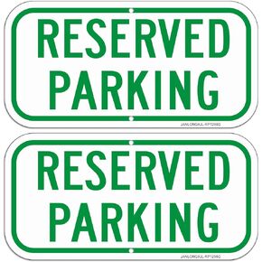 2 Pack Reserved Parking Signs, 12"x 6" Aluminum Reserved Parking Sign, UV Protected, Reflective, Fade Resistant, Weatherproof- Easy to Mount- Outdoor Use(Green) in Saudi Arabia