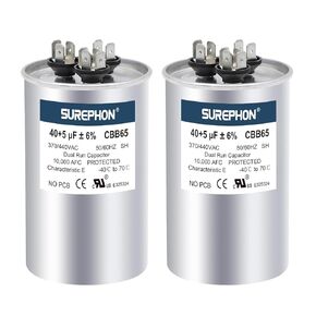 40+5 uF 40/5 Mfd ±6% Ac Capacitor 370V or 440V 50/60Hz CBB65 Capacitors for AC Motor Fan Start or Air Condenser Straight Cool in Saudi Arabia