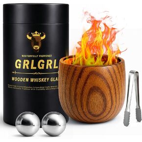 Charred Wooden Whiskey Glasses, Gifts for Men Old Fashion Bourbon Drinking Collins Cup, Perfect Presents for Dad, Boy Friend, Husband, Brother or Whiskey Lovers in Saudi Arabia