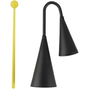 Tone Bell with Stick – 7 Inch Two-Tone Iron Cowbell Percussion for Latin Music | Compact Handheld Design with Plastic Mallet (Black)‌ in Kuwait