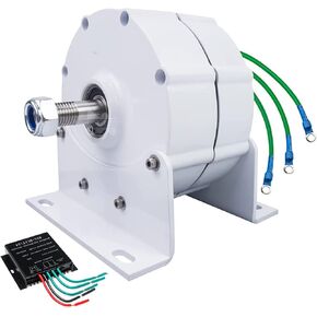 12V 24V 48V Gearless Permanent Magnet Generator, 20000W Low Speed AC Alternator Generators with Base Use for Wind Turbine Water Turbine(White),48v in Kuwait