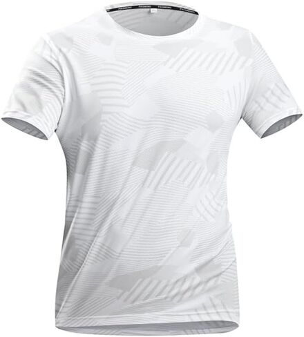 Men's Summer Quick Dry T-Shirt, Breathable Athletic Tee, Cooling Silk, Lightweight Moisture Wicking Top, for Running, Gym in Saudi Arabia