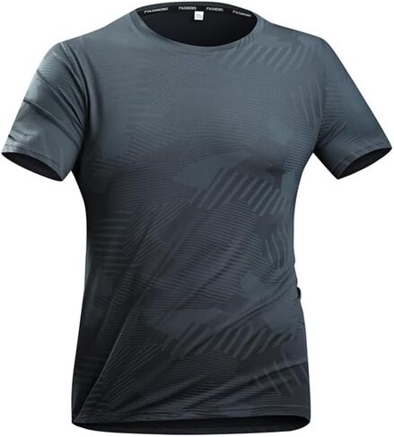 Men's Summer Quick Dry T-Shirt, Breathable Athletic Tee, Cooling Silk, Lightweight Moisture Wicking Top, for Running, Gym in Saudi Arabia