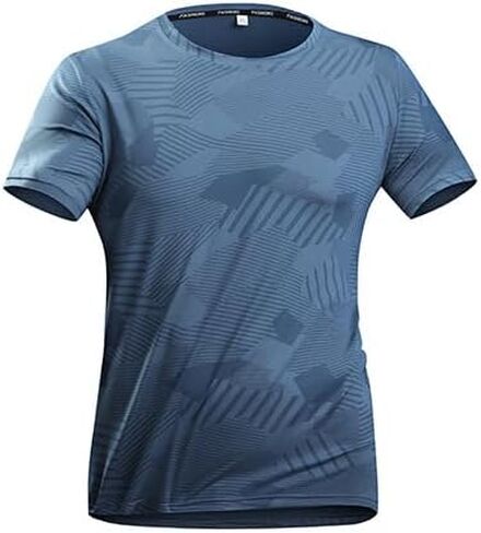 Men's Summer Quick Dry T-Shirt, Breathable Athletic Tee, Cooling Silk, Lightweight Moisture Wicking Top, for Running, Gym in Saudi Arabia