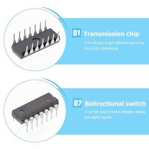 Holibanna CD4066BE Quad Bilateral Analog Logic Gate Chip 20-Pack DIP-14 Interface for Electronics Projects for Circuit Design and Replacement Components in Saudi Arabia