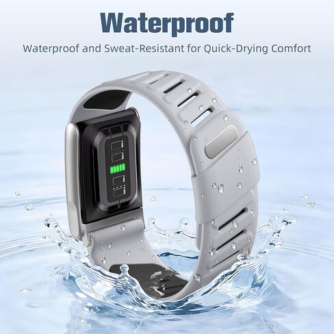 أحزمة سيليكون Getino متوافقة مع Whoop 5.0 Band One، Peak، Life MG، حزام إكسسوارات رياضي مقاوم للماء قابل للتنفس وقابل للتعديل لتتبع أنشطة اللياقة البدنية Whoop Band 5.0، GrayBlack in Kuwait