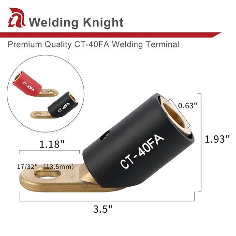 2 قطعة CT-40FA محطات لحام موصل النحاس ل LC-40 LC-40HD ذكر يؤدي موصل سريع، زاوية 45 درجة، 17/32 "ثقب مسمار، أسود وأحمر in Kuwait