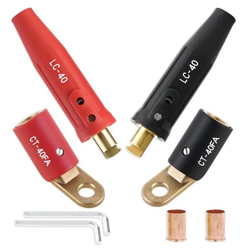 2 قطعة CT-40FA محطات لحام موصل النحاس ل LC-40 LC-40HD ذكر يؤدي موصل سريع، زاوية 45 درجة، 17/32 "ثقب مسمار، أسود وأحمر in Kuwait