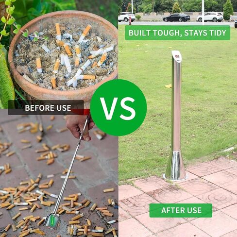 Outdoor Butt Receptacles, Vertical CommercialButt Bucket, Stainless Steel Butt Container for Lobby, Hotel, Community Square in Saudi Arabia
