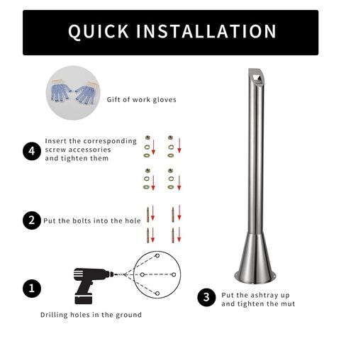 Outdoor Butt Receptacles, Vertical CommercialButt Bucket, Stainless Steel Butt Container for Lobby, Hotel, Community Square in Saudi Arabia