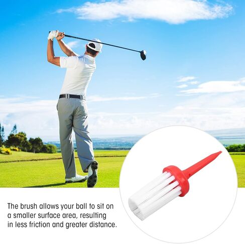 10pcs Golf Tees, Brush Golf Tees Type Plastic Type Low More Distance Consistent Height Plastic Tees for Golfer Driver Training in Saudi Arabia