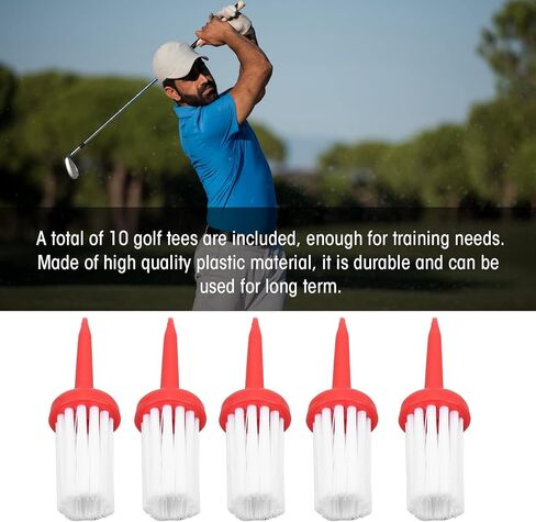 10pcs Golf Tees, Brush Golf Tees Type Plastic Type Low More Distance Consistent Height Plastic Tees for Golfer Driver Training in Saudi Arabia