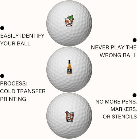 PLIGREAT 4 Sheets Golf Ball Marker Stickers 80 Pcs Creative Drink Wine Bottle Pattern Golf Ball Marking Decals for Identify Golfer Balls Waterproof Markers Golfer Gift Golfing Accessories in Saudi Arabia