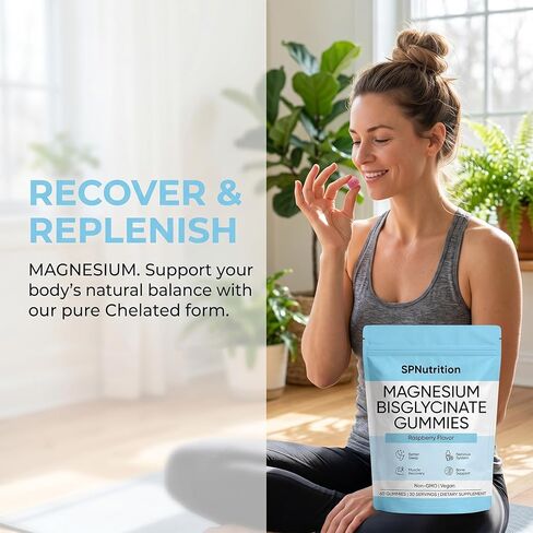 علكات بيسجليسينات المغنيسيوم من سبنوتريشن، علكات معدنية من المغنيسيوم المخلبية لتناول الطعام اليومي، مكمل معدني غير معدّل وراثيًا لروتين نمط حياة متوازن، 60 قطعة (1) in Saudi Arabia