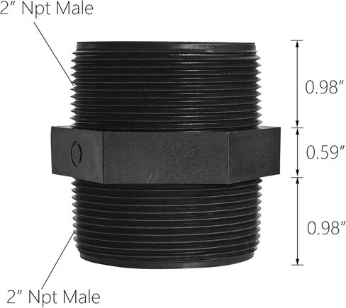 2 قطعة 2 "NPT x 2" NPT موصل ذكر مزدوج، تركيب أنابيب بلاستيكية من مادة البولي بروبيلين، محول، وصلات أنابيب صناعية مقرنة in Kuwait