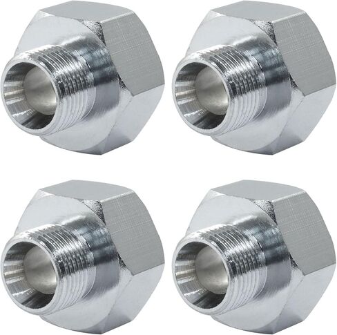 4 PCS Brass Water Line Adapter, 1/2" Female to 9/16" Male Pipe Fitting with Rubber Washer, Compression Connector for Bathroom Faucet Supply Hose in Saudi Arabia
