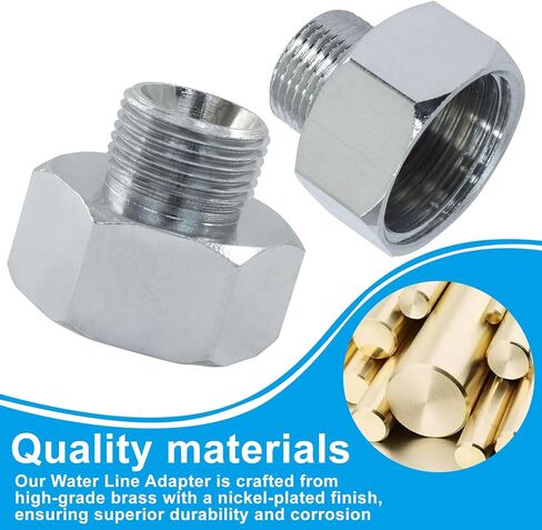 4 PCS Brass Water Line Adapter, 1/2" Female to 9/16" Male Pipe Fitting with Rubber Washer, Compression Connector for Bathroom Faucet Supply Hose in Saudi Arabia