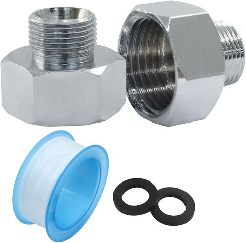 4 PCS Brass Water Line Adapter, 1/2" Female to 9/16" Male Pipe Fitting with Rubber Washer, Compression Connector for Bathroom Faucet Supply Hose in Saudi Arabia