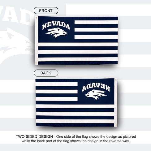 Desert Cactus University of Nevada Reno Indoor and Outdoor 100% Polyester University Flag Banner, 3x5 Feet Wolf Pack (Nation) in Saudi Arabia