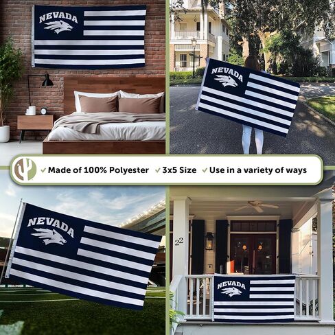 Desert Cactus University of Nevada Reno Indoor and Outdoor 100% Polyester University Flag Banner, 3x5 Feet Wolf Pack (Nation) in Saudi Arabia