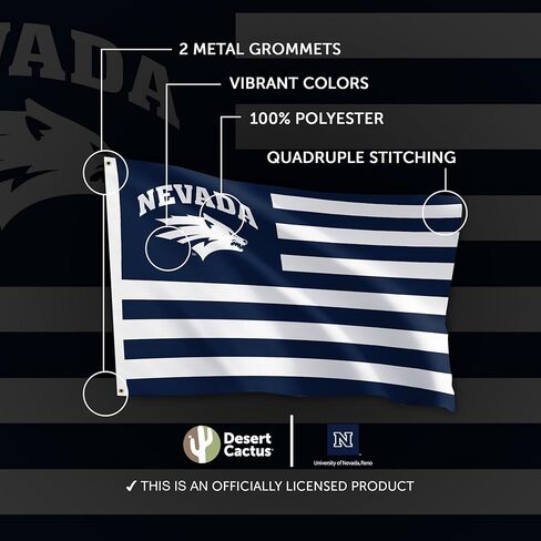Desert Cactus University of Nevada Reno Indoor and Outdoor 100% Polyester University Flag Banner, 3x5 Feet Wolf Pack (Nation) in Saudi Arabia
