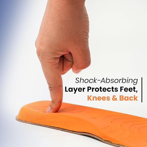 HANDARTE Memory Foam Work Insoles for Standing All Day | Premium Leather Boot Inserts for Men/Women | Durable - 100% Natural Goatskin & Anti Sweat (US W9.5/M8 | EU41) in Saudi Arabia