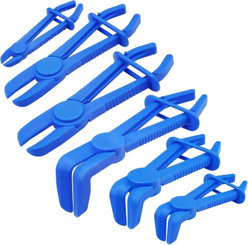 6 Pieces Blue Hose Pinch Pliers, Hose Pinch off Pliers, Hose Clamp Plier, Straight and 90 Angle, for Flexible Hose, Fuel Hose, Brake Hose, Radiator Hose (Blue) in Saudi Arabia