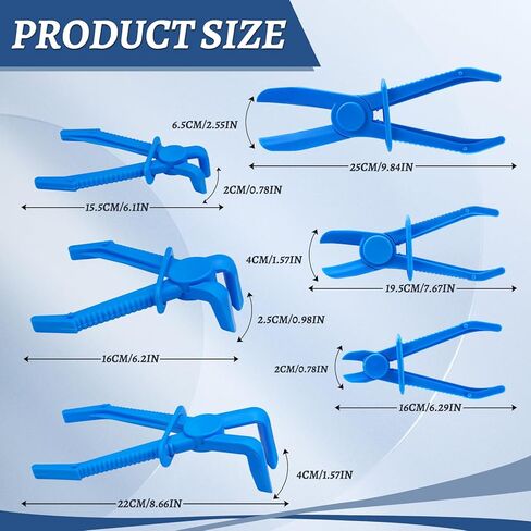 6 Pieces Blue Hose Pinch Pliers, Hose Pinch off Pliers, Hose Clamp Plier, Straight and 90 Angle, for Flexible Hose, Fuel Hose, Brake Hose, Radiator Hose (Blue) in Saudi Arabia