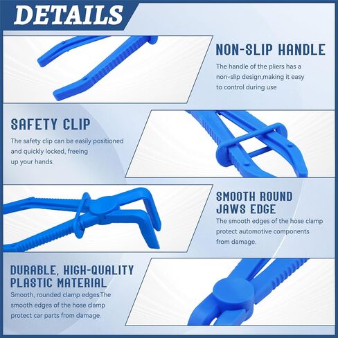 6 Pieces Blue Hose Pinch Pliers, Hose Pinch off Pliers, Hose Clamp Plier, Straight and 90 Angle, for Flexible Hose, Fuel Hose, Brake Hose, Radiator Hose (Blue) in Saudi Arabia