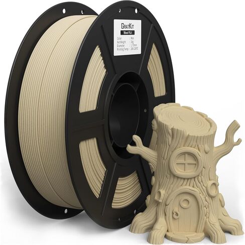 GratKit Wood PLA Filament, 3D Printer Filament 1.75mm, -0.03mm, 1KG/Roll, Fit Most FDM 3D Printers, PLA Wood Walnut in Saudi Arabia