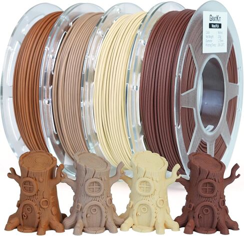 GratKit Wood PLA Filament, 3D Printer Filament 1.75mm, -0.03mm, 1KG/Roll, Fit Most FDM 3D Printers, PLA Wood Walnut in Saudi Arabia