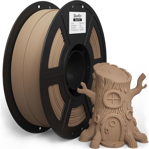 GratKit Wood PLA Filament, 3D Printer Filament 1.75mm, -0.03mm, 1KG/Roll, Fit Most FDM 3D Printers, PLA Wood Walnut in Saudi Arabia