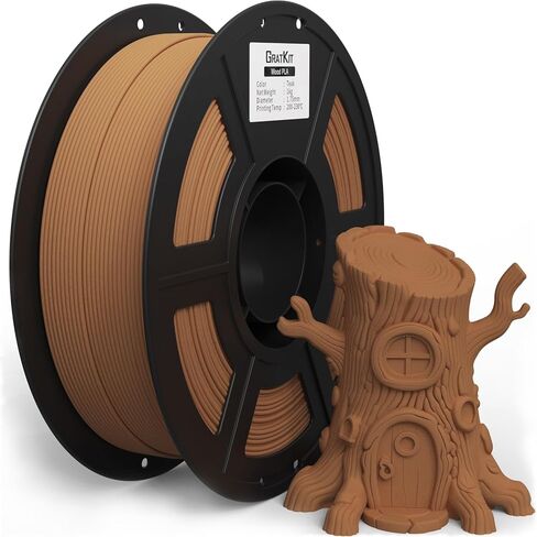 GratKit Wood PLA Filament, 3D Printer Filament 1.75mm, -0.03mm, 1KG/Roll, Fit Most FDM 3D Printers, PLA Wood Walnut in Saudi Arabia