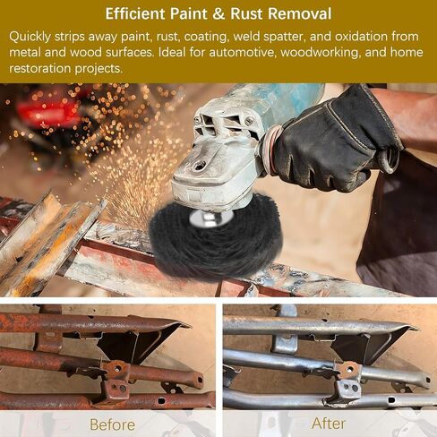 2 Pack Paint Stripping Disc Drill Attachment,4" x 0.5" Wide with 0.25" Shaft Strip & Clean Discs for Paint, Rust & Coating Removal (Black, 4" Diameter x 1/2" Width x 1/4" Shank, 2, Extra Fine) in Saudi Arabia