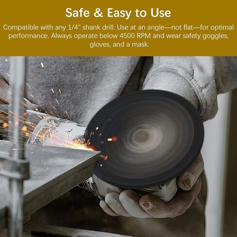 2 Pack Paint Stripping Disc Drill Attachment,4" x 0.5" Wide with 0.25" Shaft Strip & Clean Discs for Paint, Rust & Coating Removal (Black, 4" Diameter x 1/2" Width x 1/4" Shank, 2, Extra Fine) in Saudi Arabia