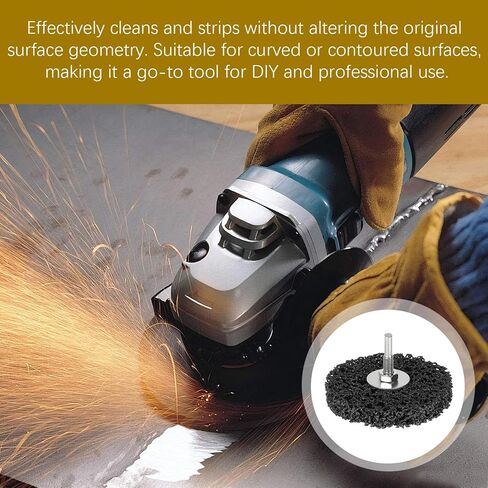 2 Pack Paint Stripping Disc Drill Attachment,4" x 0.5" Wide with 0.25" Shaft Strip & Clean Discs for Paint, Rust & Coating Removal (Black, 4" Diameter x 1/2" Width x 1/4" Shank, 2, Extra Fine) in Saudi Arabia