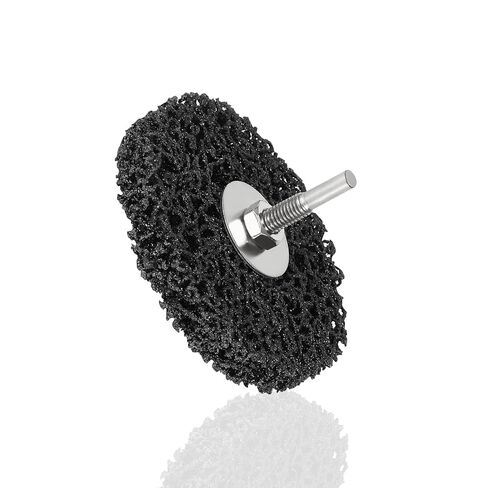 2 Pack Paint Stripping Disc Drill Attachment,4" x 0.5" Wide with 0.25" Shaft Strip & Clean Discs for Paint, Rust & Coating Removal (Black, 4" Diameter x 1/2" Width x 1/4" Shank, 2, Extra Fine) in Saudi Arabia